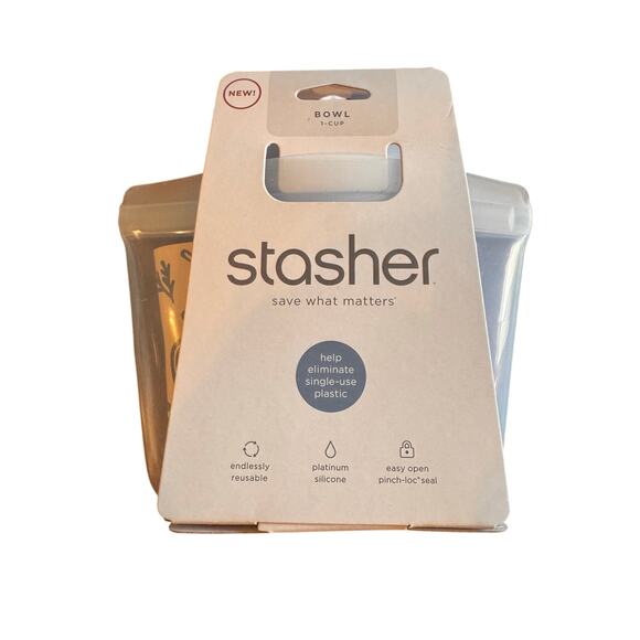 Stasher Premium Silicone Reusable Food Storage Bowl 1-Cup Bowl - New - Picture 1 of 2